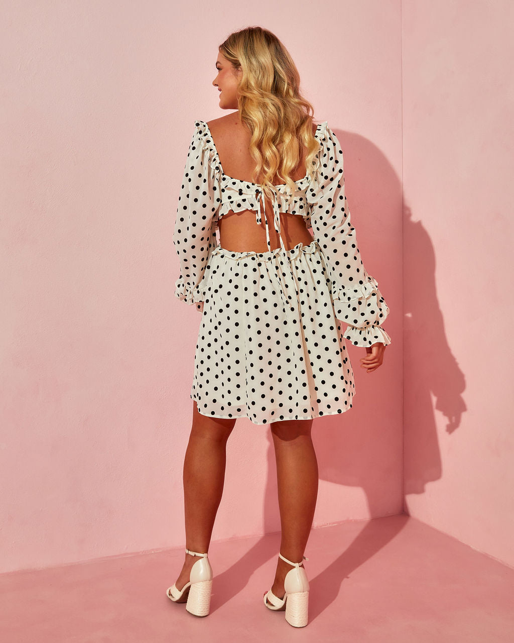 Always Bonita Polka Dot Cutout Mini Dress VICI Always Bonita Polka Dot Cutout Mini Dress VICI