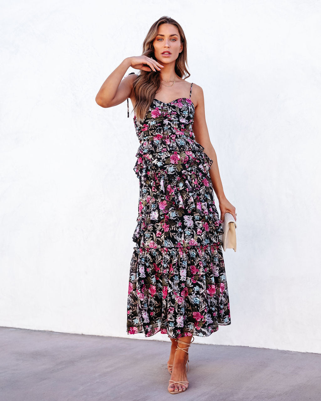 Kaycee Floral Print Jacquard Dress main image 1