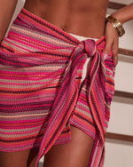 Tropical Coast Striped Crochet Wrap Tie Sarong