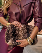 Ainslee Faux Fur Doe Print Crossbody Bag
