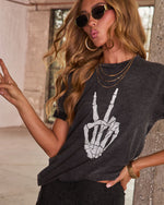 Peace Out Cotton Graphic Short Sleeve Tee