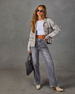 Cozy Welcome Knit Fair Isle Mock Neck Cardigan