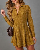 Videna Floral Mesh Velvet Mini Shirt Dress
