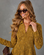 Videna Floral Mesh Velvet Mini Shirt Dress