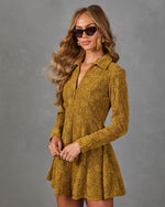 Videna Floral Mesh Velvet Mini Shirt Dress