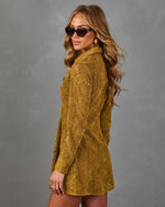 Videna Floral Mesh Velvet Mini Shirt Dress