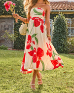 Daliah Strapless Floral Maxi Dress