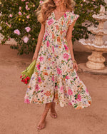 Sunshine Garden Floral Midi Dress
