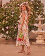Sunshine Garden Floral Midi Dress