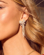 Evendale Rhinestone Bow Chandelier Earrings