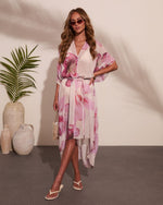 Paradise Blossom Floral Print Cover Up Mini Dress