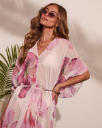 Paradise Blossom Floral Print Cover Up Mini Dress