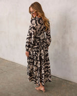 Black Multi % Cecelia High Low Midi Dress-4