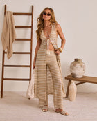 Drifted Moment Chevron Print Cover Up Tassel Tie Duster