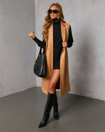 Autumn Reign Belted Suede Trench Longline Vest