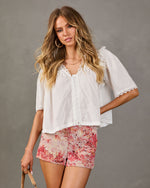 Sun Fade Drift Lace Trim Blouse