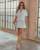 Blue Range Button Down Denim Top