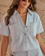 Blue Range Button Down Denim Top