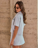 Blue Range Button Down Denim Top