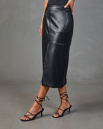 Chic Agenda Faux Leather Midi Skirt