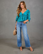 Paulette Floral Crochet Front Tie Top