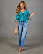 Paulette Floral Crochet Front Tie Top