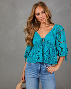 Paulette Floral Crochet Front Tie Top