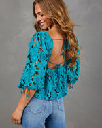 Paulette Floral Crochet Front Tie Top