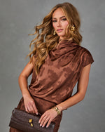 Hidden Romance Floral Satin Jacquard Blouse