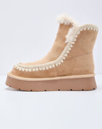 Almond % Joppie Faux Suede Fur Lined Booties-6