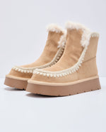 Almond % Joppie Faux Suede Fur Lined Booties-2
