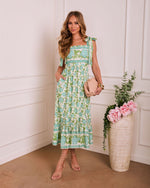 Honeydew Hush Floral Maxi Dress