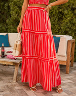 Warm Coast Cotton Striped Maxi Skirt