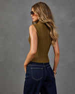 Cinnamon Swirl Turtleneck Cable Knit Sweater
