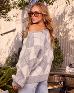 Changing Seasons Knit Argyle Sweater