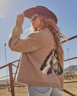 Heritage Ride Horse Motif Cardigan