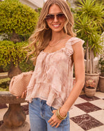 Sunwashed Moments Floral Ruffle Top