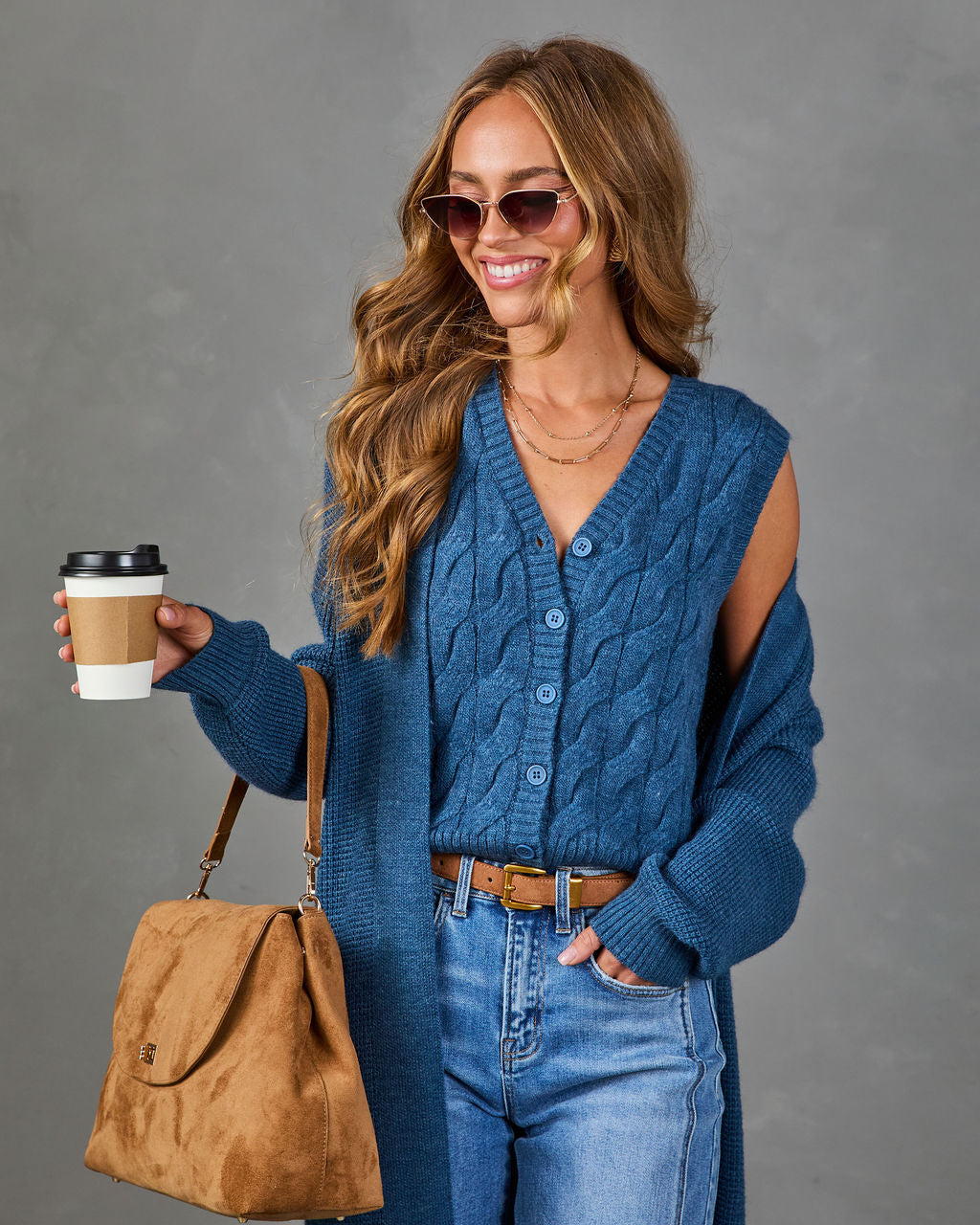 Soft Sunday Cable Knit Sleeveless Sweater – VICI