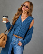 Soft Sunday Cable Knit Sleeveless Sweater Vest