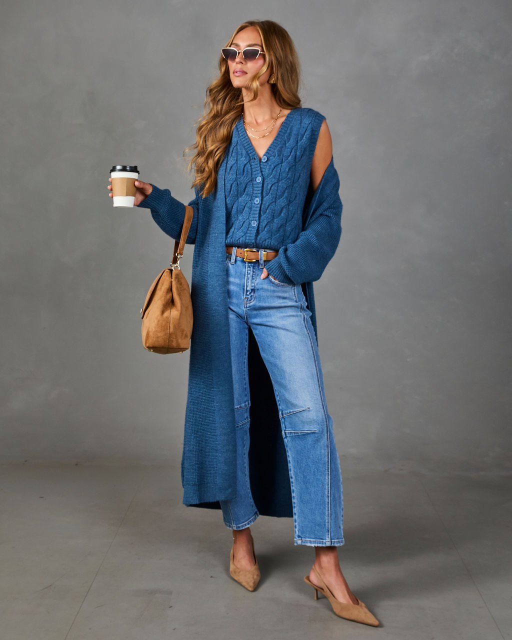 Soft Sunday Cable Knit Sleeveless Sweater – VICI