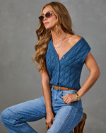 Soft Sunday Cable Knit Sleeveless Sweater Vest