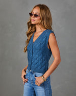 Soft Sunday Cable Knit Sleeveless Sweater Vest