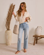 Cream % Comfort Archive Contrast Trim Cardigan-2