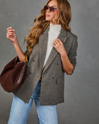 Elizia Plaid Double Breasted Blazer