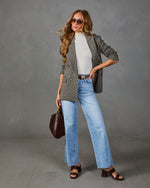 Elizia Plaid Double Breasted Blazer
