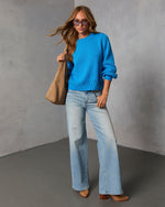 Cider Szn Cable Knit Trim Sweater