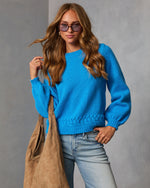 Cider Szn Cable Knit Trim Sweater