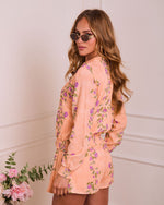 Soft Spoken Letter Floral Bomber Jacket