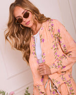 Soft Spoken Letter Floral Bomber Jacket