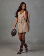 Darling Rosebud Floral Plaid Mini Dress